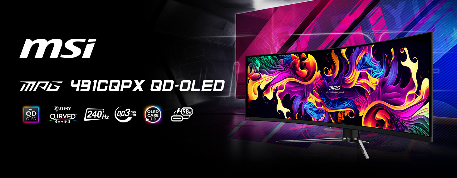 MSI 49 inch' DQHD 2K 1440P 240Hz G-SYNC Compatible 0.03ms HDR400